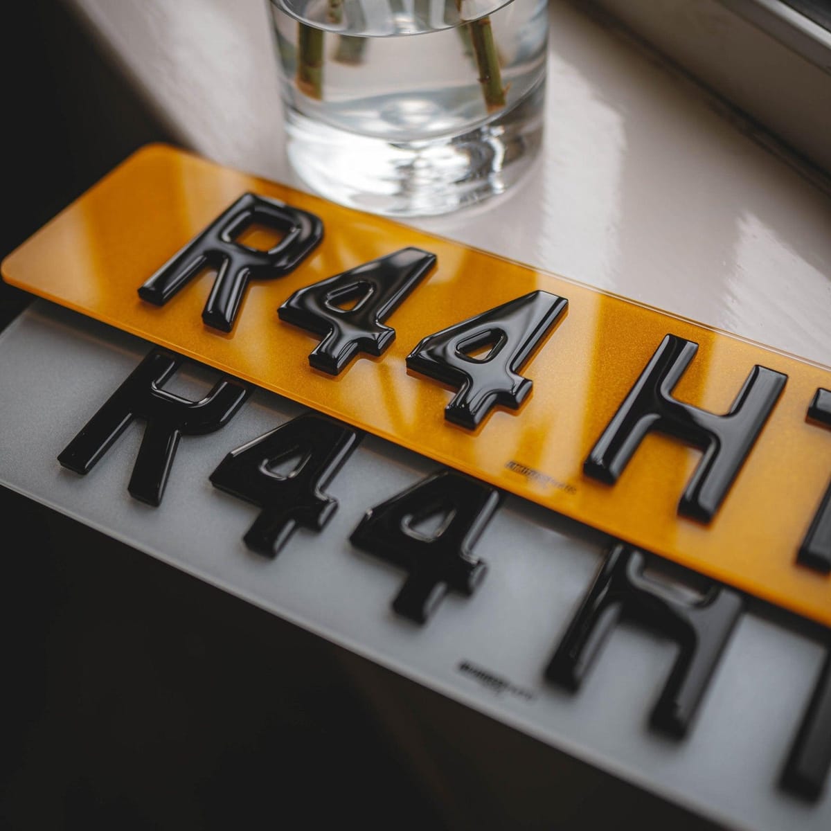 Pair of 3D gel number plates ready to fit